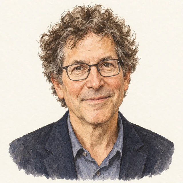 Illustrated portrait of David Baker