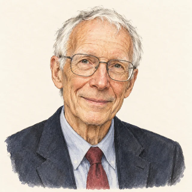 Illustrated portrait of John J. Hopfield