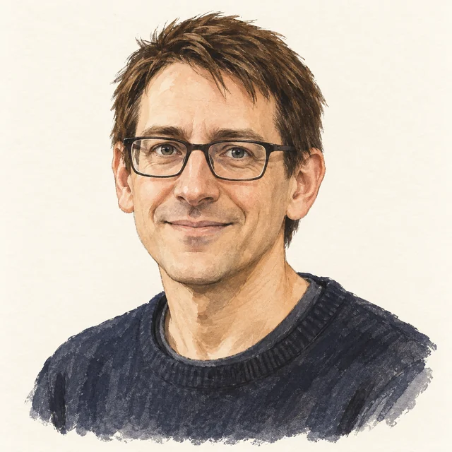 Illustrated portrait of John Jumper