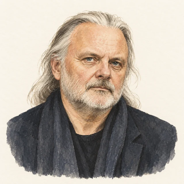 Illustrated portrait of Jon Fosse