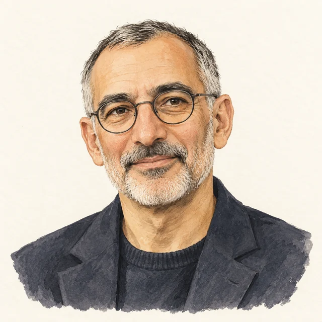 Illustrated portrait of Moungi Bawendi