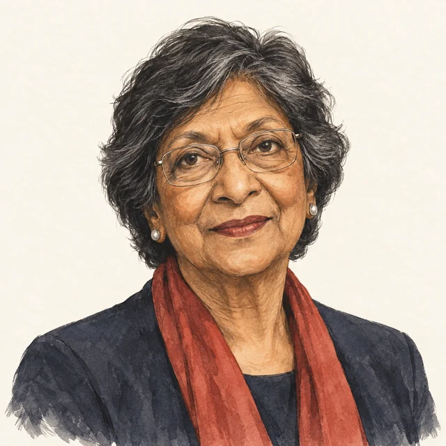 Illustrated portrait of Navi Pillay