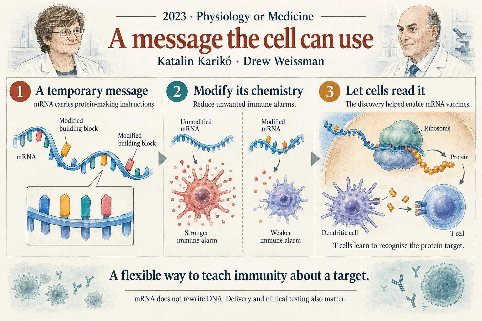 Infographic explaining A message the cell can use