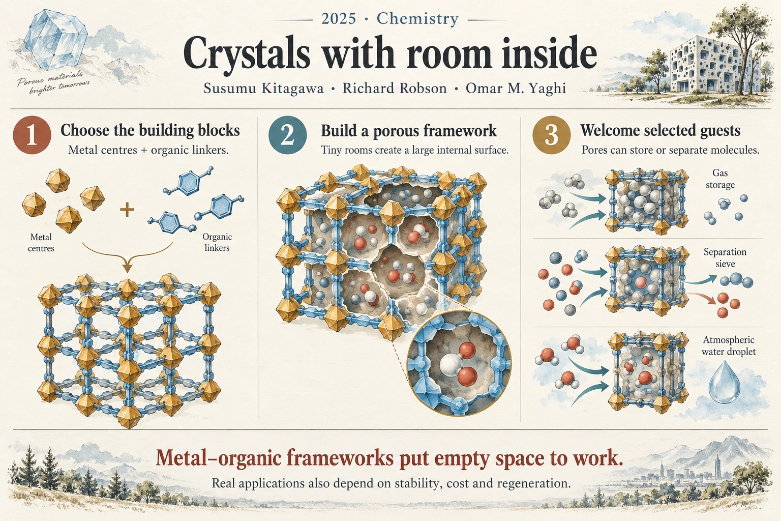 Infographic explaining Crystals with room inside