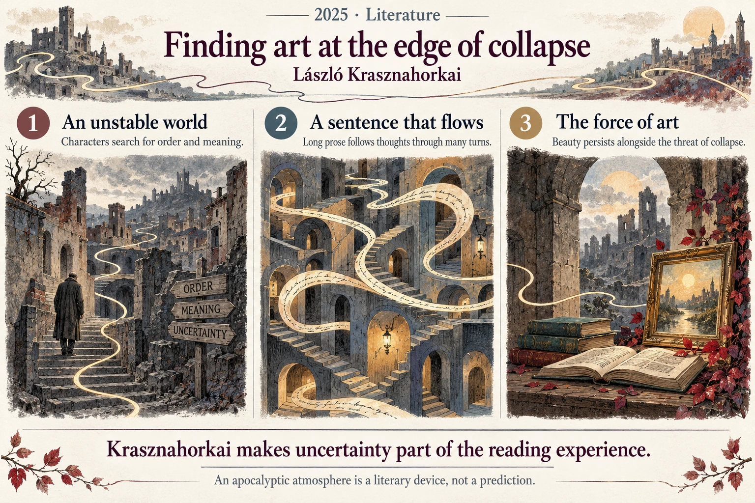Infographic explaining Finding art at the edge of collapse
